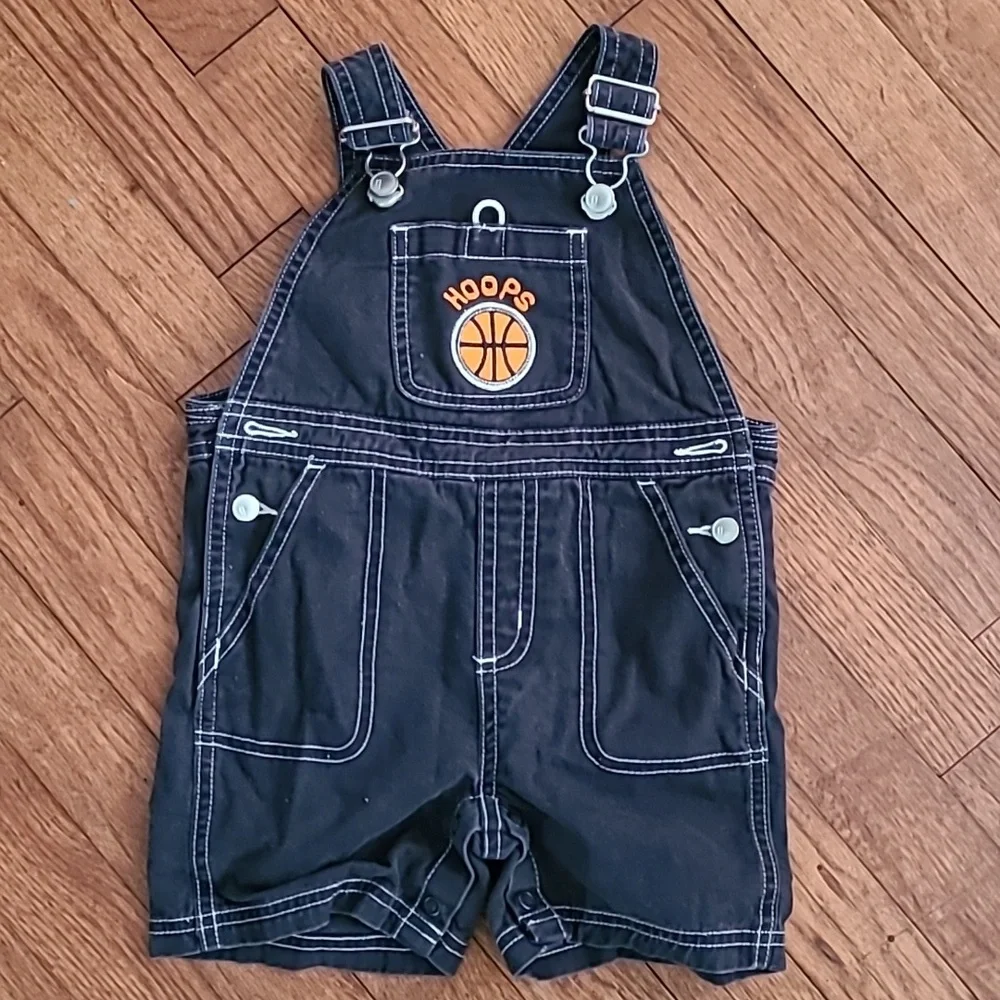 Y2k Vintage GYMBOREE Dark colored Hoops basketball overall shorts BABY